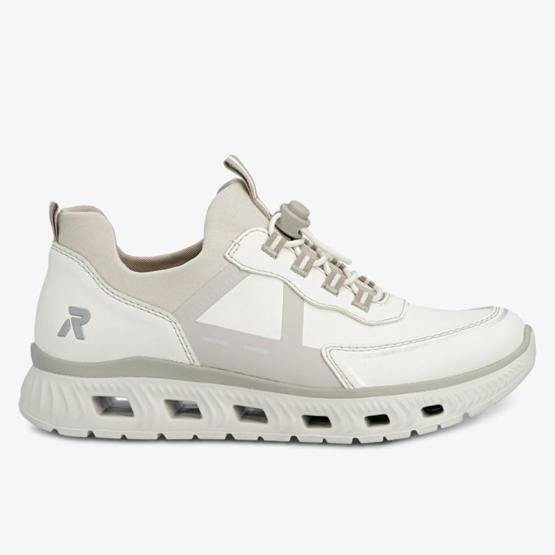 Leichter weißer Sneaker mit flexibler Sohle und atmungsaktivem Obermaterial für hohen Tragekomfort