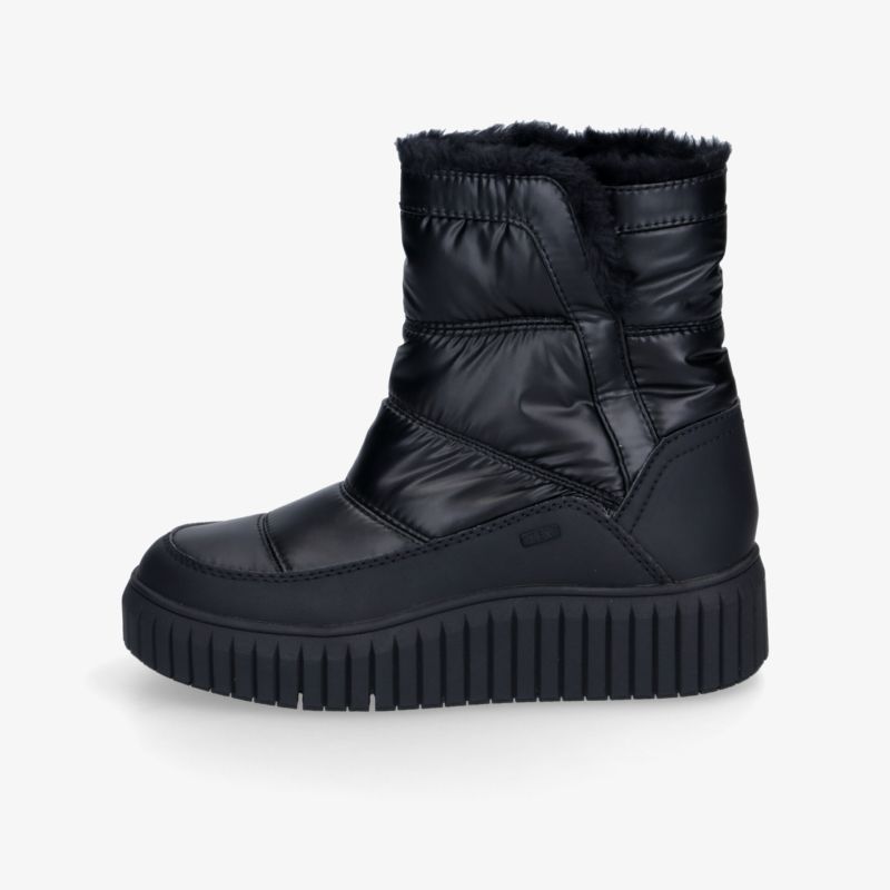 Schwarzer warm gefütterter Winterstiefel mit rutschfester, robuster Sohle und bequemer Passform