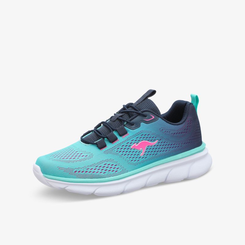 Leichter, atmungsaktiver Laufschuh in Türkis und Blau mit bequemer Passform und flexibler, stoßdämpfender Sohle