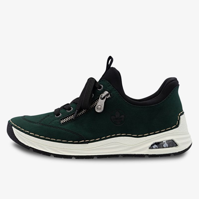 Leichter und atmungsaktiver Sneaker mit modischem Design und bequemer flexibler Sohle in seitlicher Ansich
