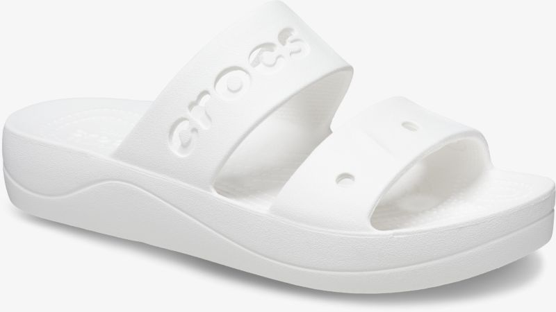 Weiße Sandale mit doppeltem Riemen für Bequemlichkeit und modernen Stil, perfekt für jeden Anlass.