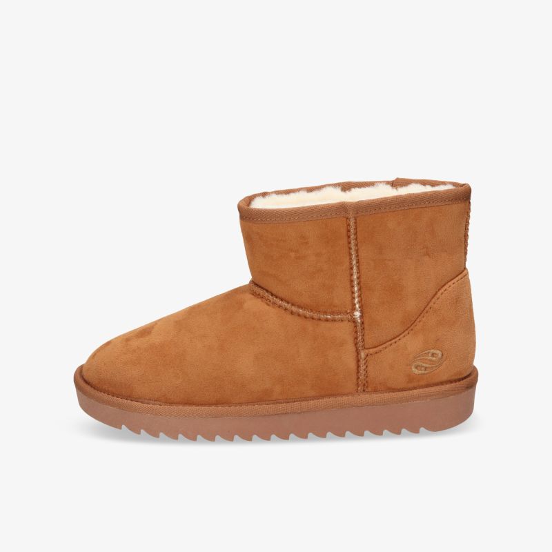 Brauner kurzer Bootsschuh mit weichem Innenfutter und rutschfester Sohle, komfortabel und warm für kalte Tage