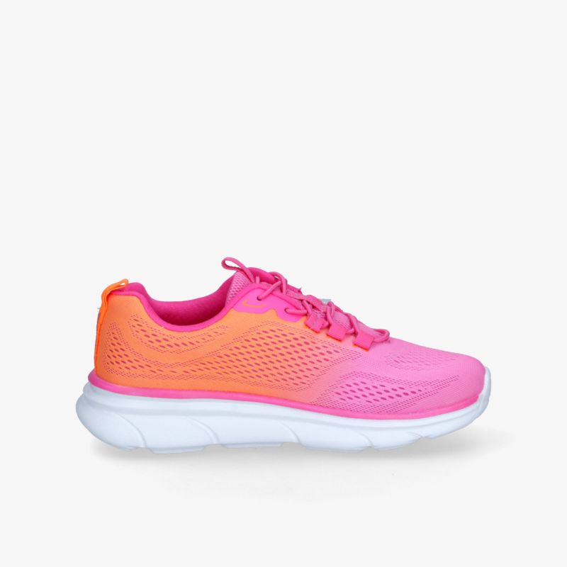 Leichter sportlicher Komfortschuh mit atmungsaktivem Mesh-Obermaterial und flexibler, weißer Sohle
