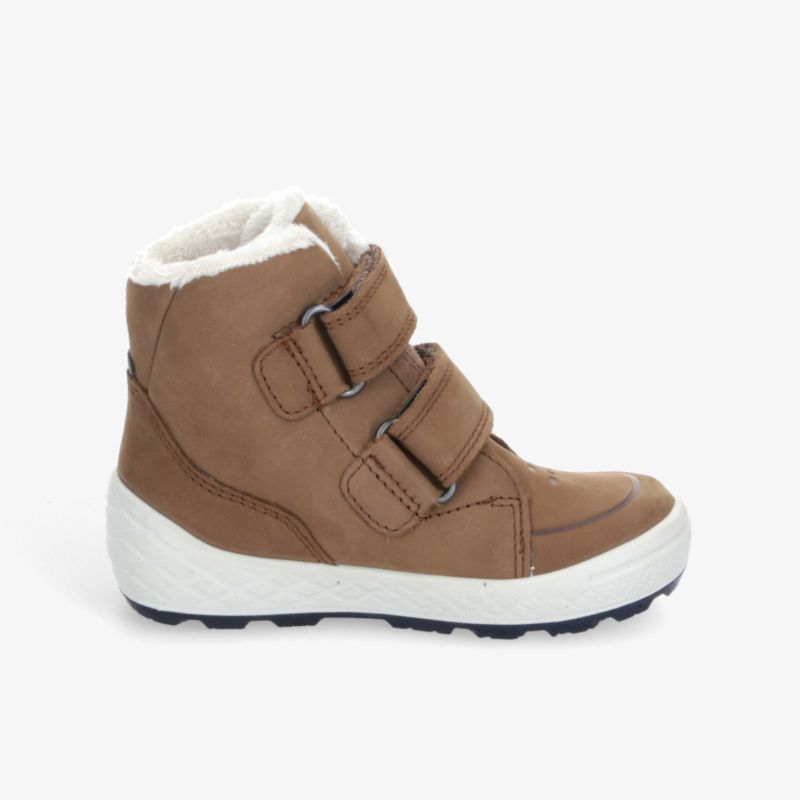Robuster und bequemer Winterstiefel mit warmer Fütterung, wasserabweisend, rutschfester Sohle und verstellbaren Schnallen.