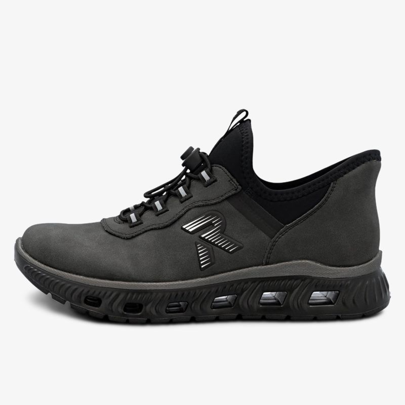 Leichter Sportschuh mit komfortabler Passform und flexibler, atmungsaktiver Sohle in schwarzem Design