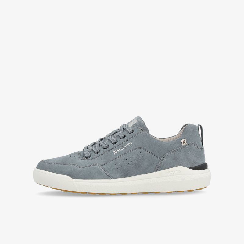 Moderner grauer Sneaker mit seitlicher Ansicht, leichter Sohle und schnürbarem Obermaterial für hohen Tragekomfort