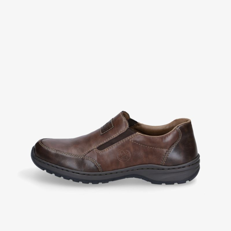Bequemer brauner Halbschuh aus hochwertigem Leder mit rutschfester Sohle und praktischer Schlupfform