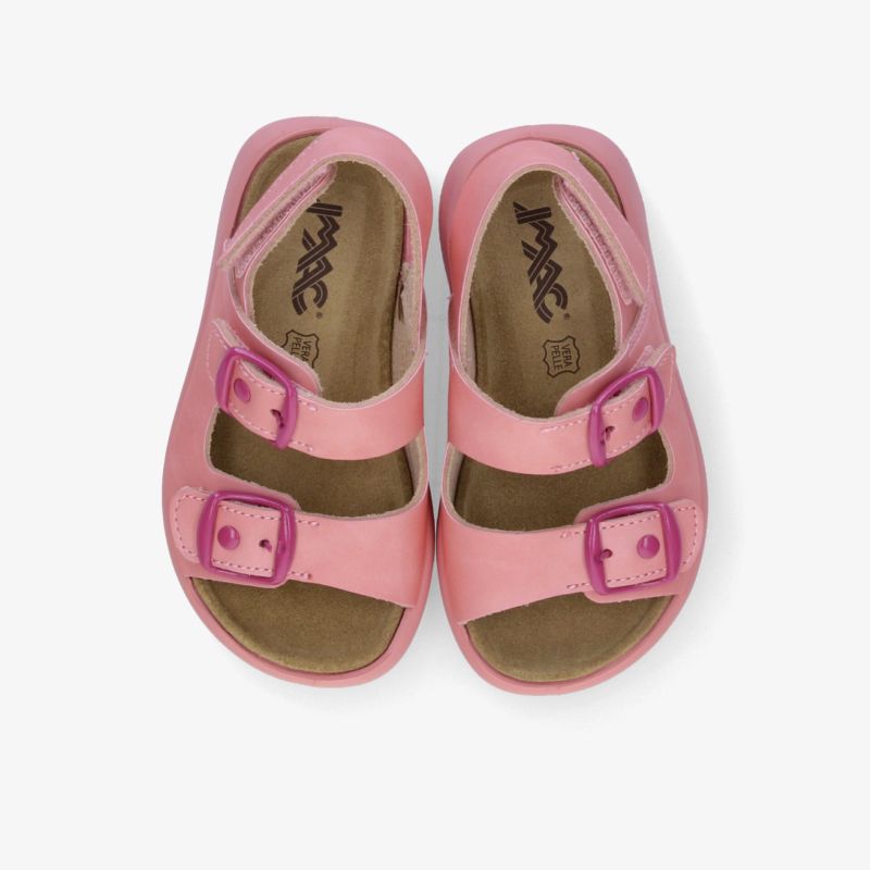 Rosa Kindersandalen mit verstellbarer Schnalle und offener Zehenpartie für bequemen und flexiblen Tragekomfort