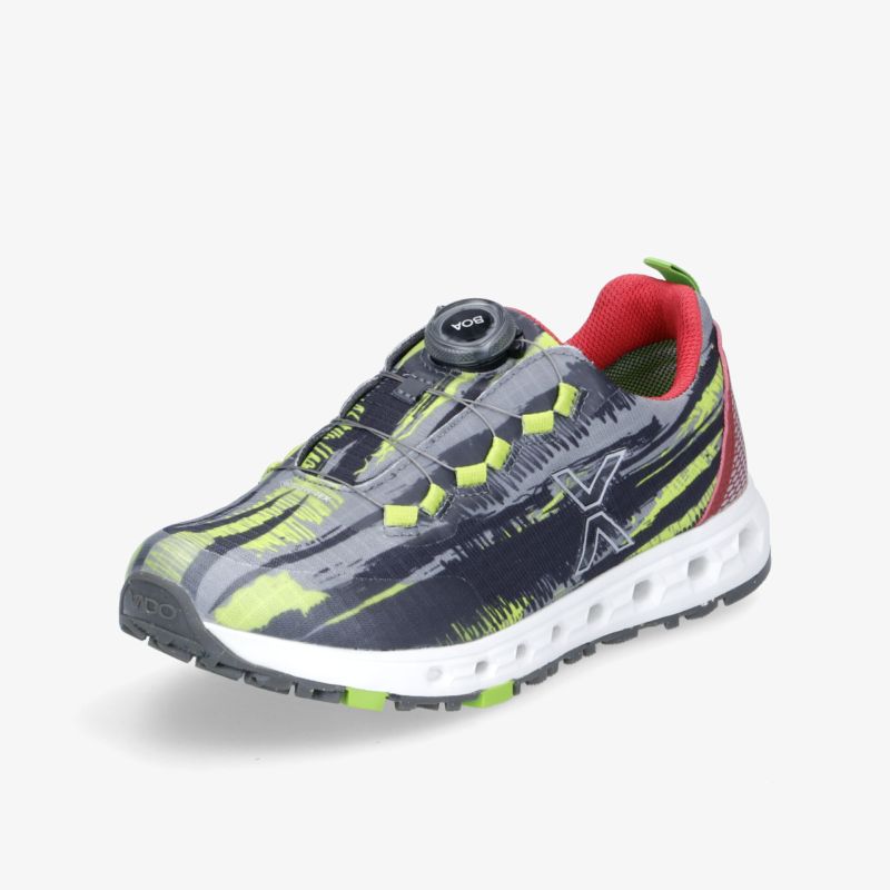 Stylischer Schuh mit lebendigen Farben und innovativem Verschlusssystem für höchsten Tragekomfort.