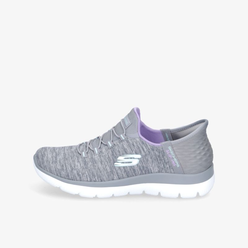 Moderner grauer Sportschuh mit atmungsaktivem Material und flexibler weißer Sohle, ideal für Komfort und Alltag
