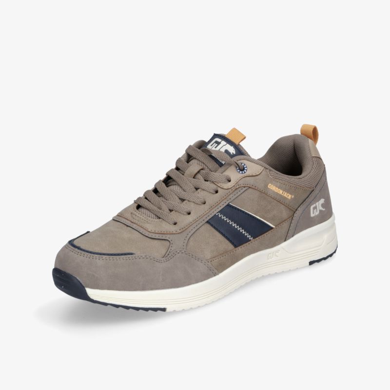 Sportlicher bequemer Freizeitschuh in Taupe mit rutschfester Sohle und flexibler Schnürung, gepolstert und langlebig