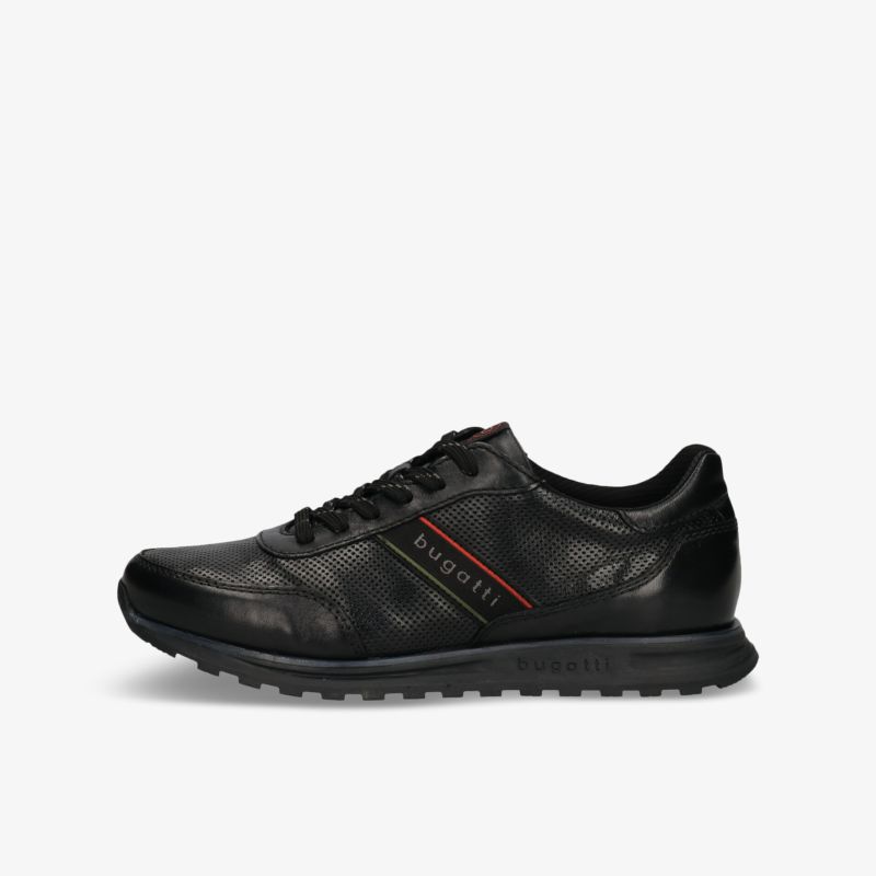 Eleganter schwarzer Sneaker mit Lederoptik und rutschfester Sohle für sportlich-elegante Looks.
