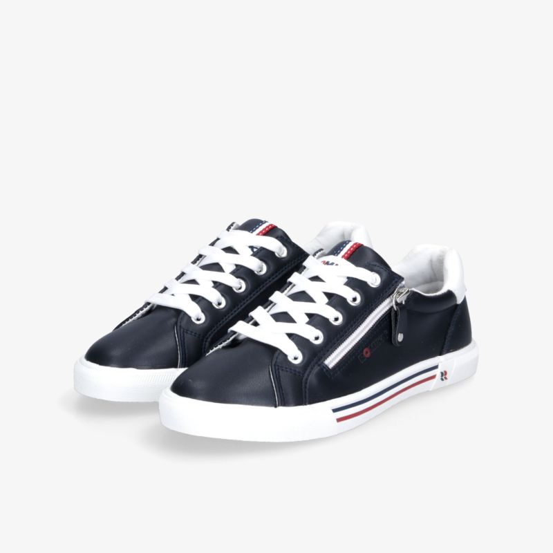 Modische Sneakers mit seitlichem Reißverschluss, weißen Schnürsenkeln und robuster, bequemer Sohle für vielseitige Nutzung