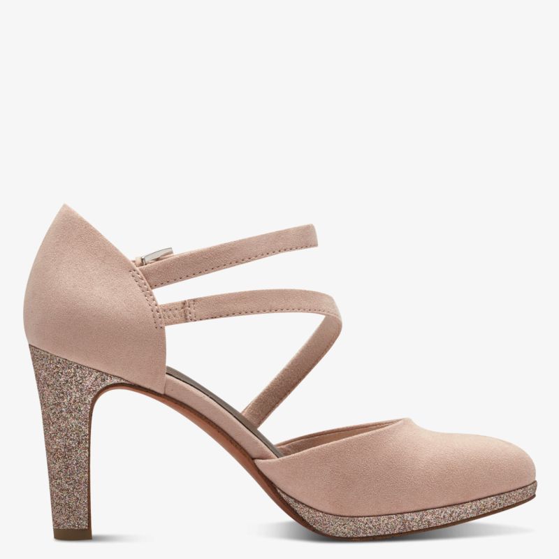 Eleganter rosa Absatzschuh mit komfortablem Design und modischem Doppelriemen für vielseitigen Einsatz