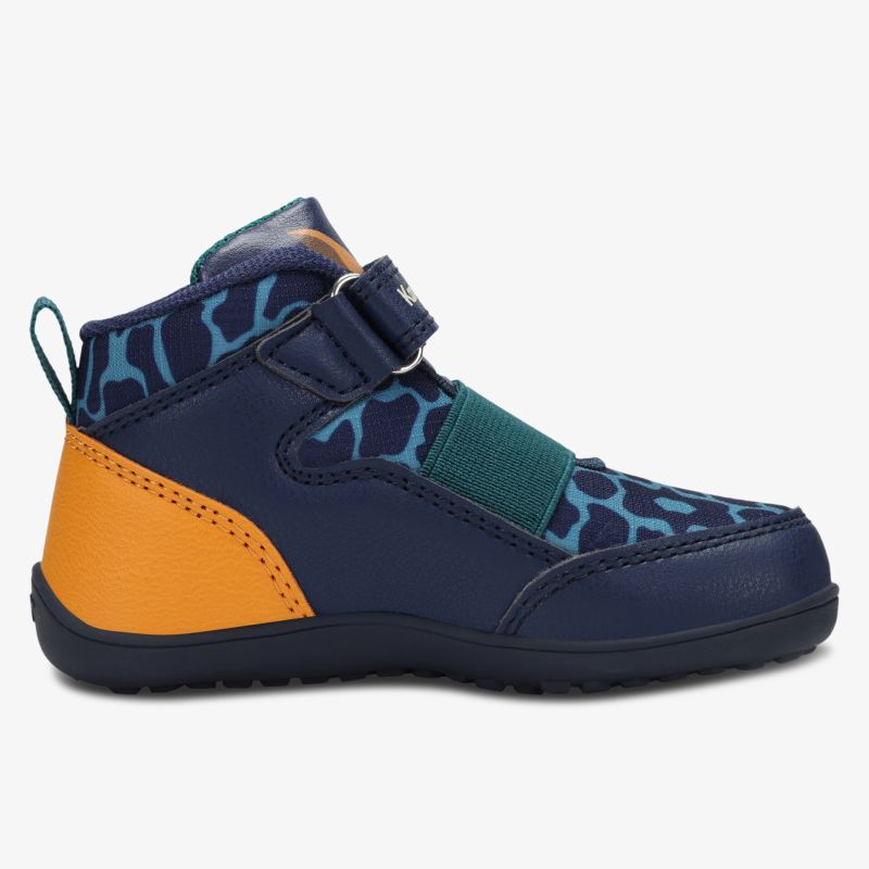 Hoher Sportschuh in Blau und Orange mit praktischem Klettverschluss und robuster Sohle