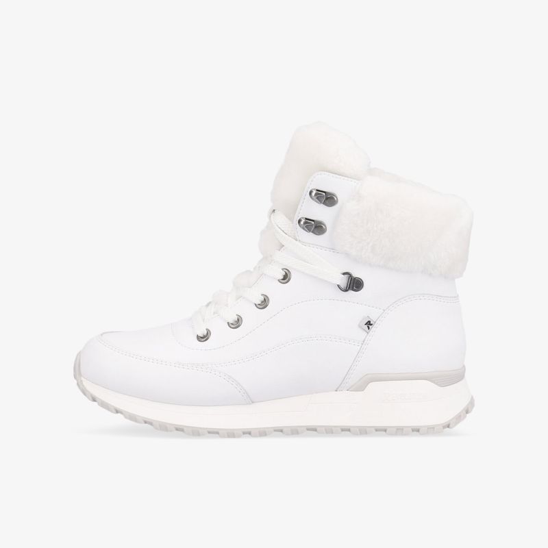 Kuschelig warme Winterstiefel in strahlendem Weiß mit weichem Futter und rutschfester Sohle.