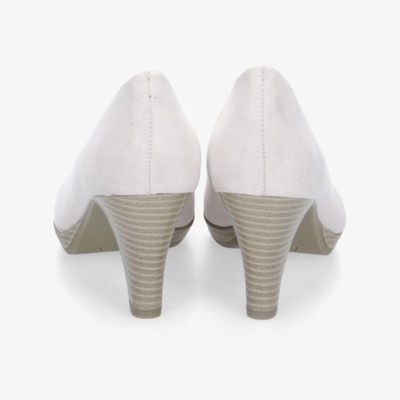 Elegante weiße High Heels mit komfortabler Absatzhöhe für vielseitigen Stil und klassischen Look.