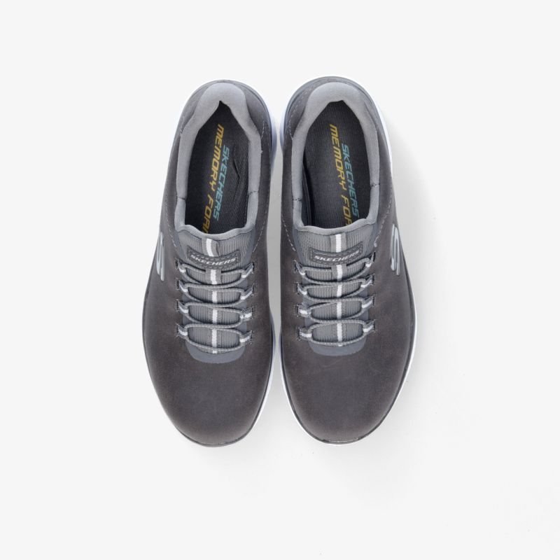 Graue stylische Schnürschuhe aus Leder, ideal für Freizeit und Komfort