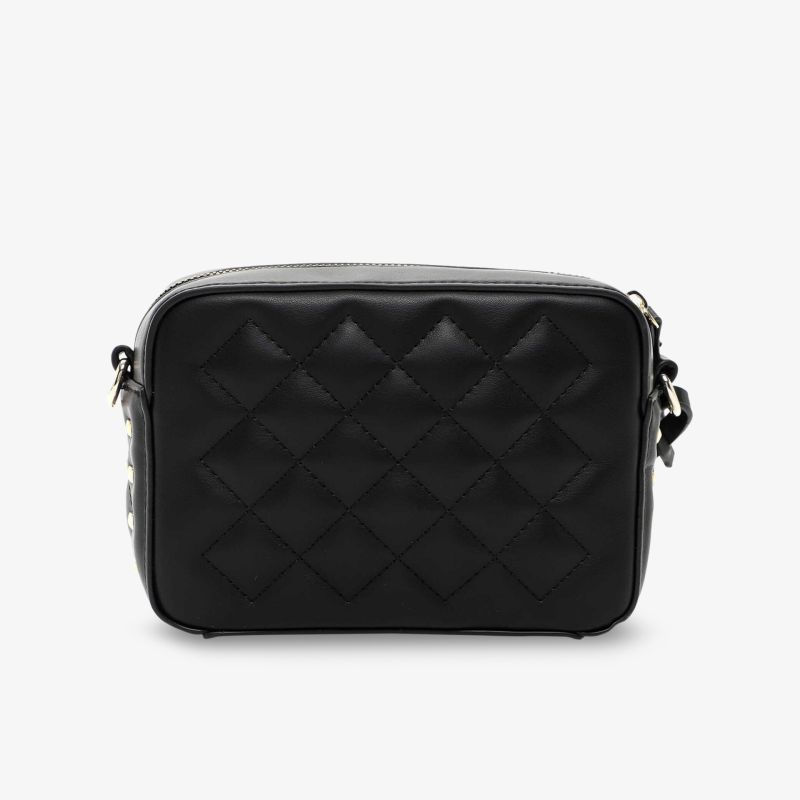Elegante schwarze Umhängetasche mit gesteppter Textur, ideal für den täglichen Gebrauch.