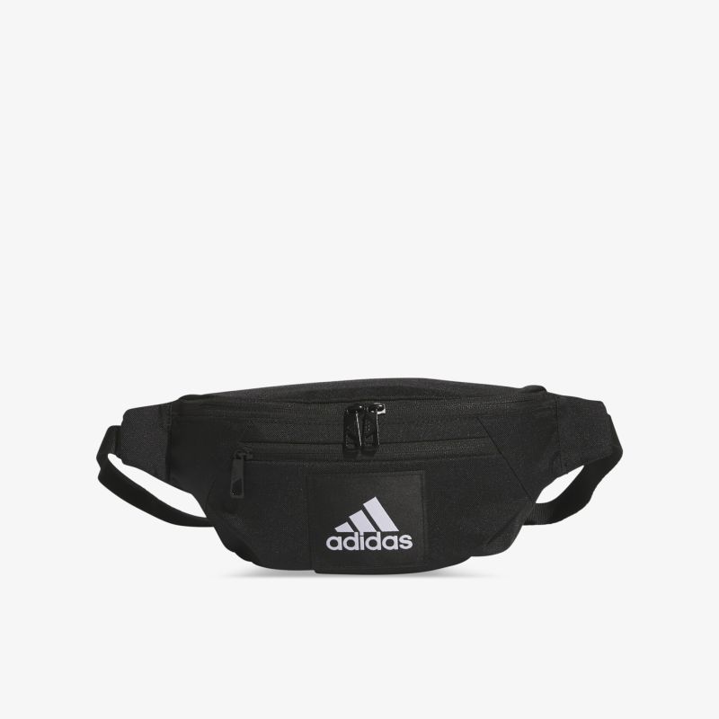 Schwarze adidas Bauchtasche mit geräumigem Hauptfach und verstellbarem Gürtel, ideal für sicheren und bequemen Transport