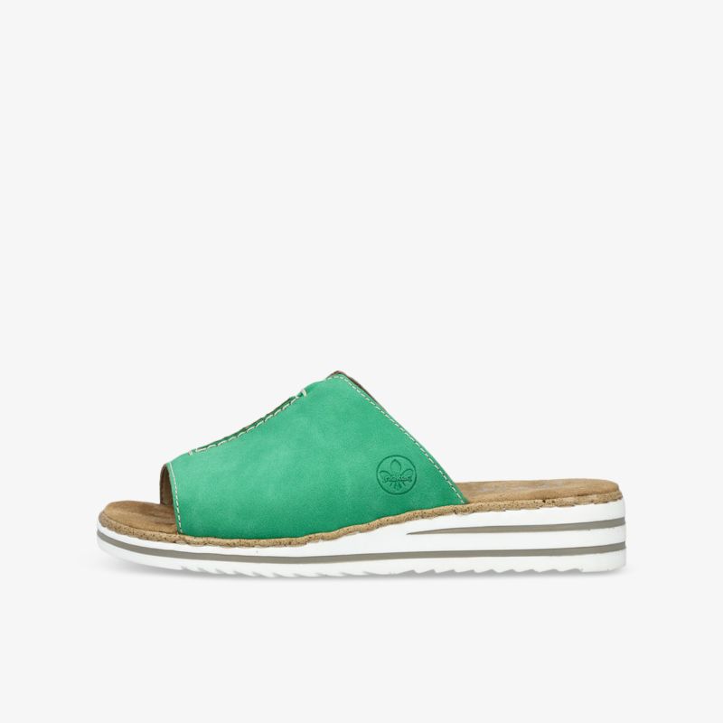 Modische grüne Sandale mit komfortabler Sohle, ideal für den Sommer.
