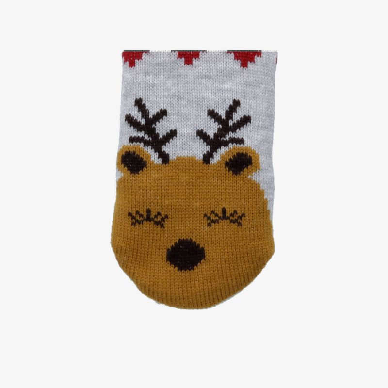 Warme und kuschelige Stricksocke mit niedlichem Rentier-Motiv, weich und komfortabel für angenehme Füße