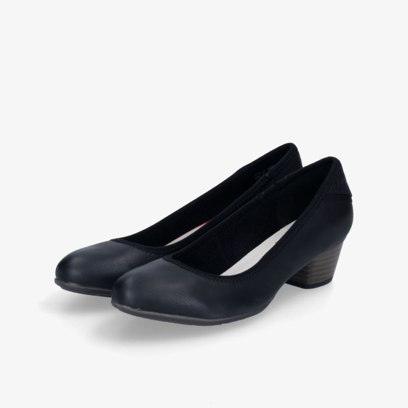 Elegante schwarze Pumps mit bequemem Absatz, ideal für Büro und Veranstaltungen.