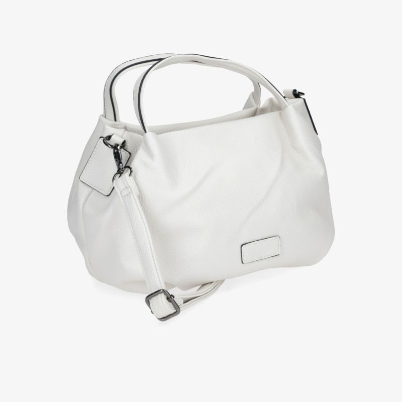 Weiße Handtasche mit modernem Design, weichem Material, geräumigem Innenraum und abnehmbarem Schulterriemen, elegant und vielseitig
