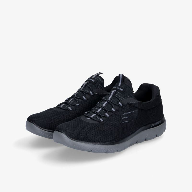 Elegante schwarze Sneaker mit grauer Sohle, ideal für Komfort und Stil im Alltag.
