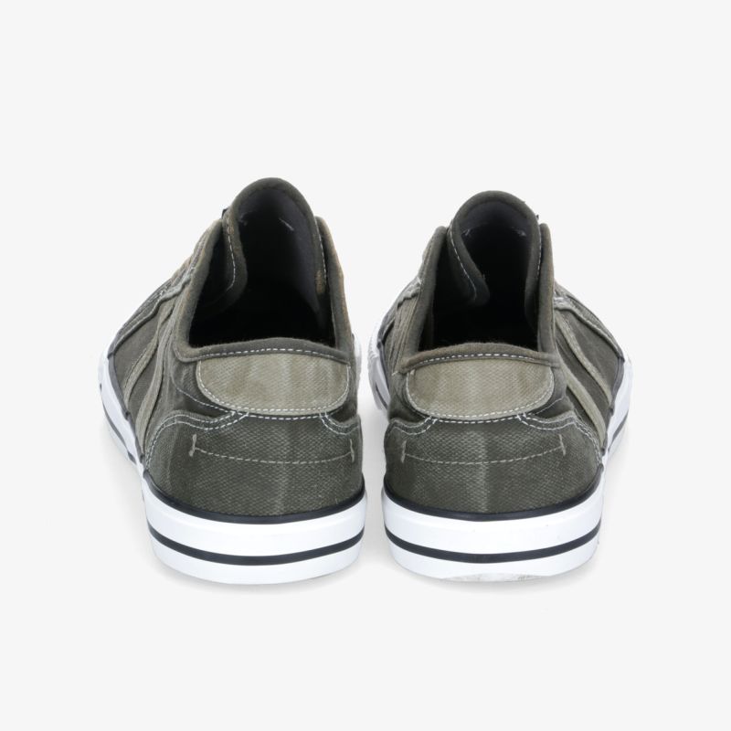 Stylische graue Sneaker mit gepolstertem Einstieg für optimalen Komfort und lässigen Look.