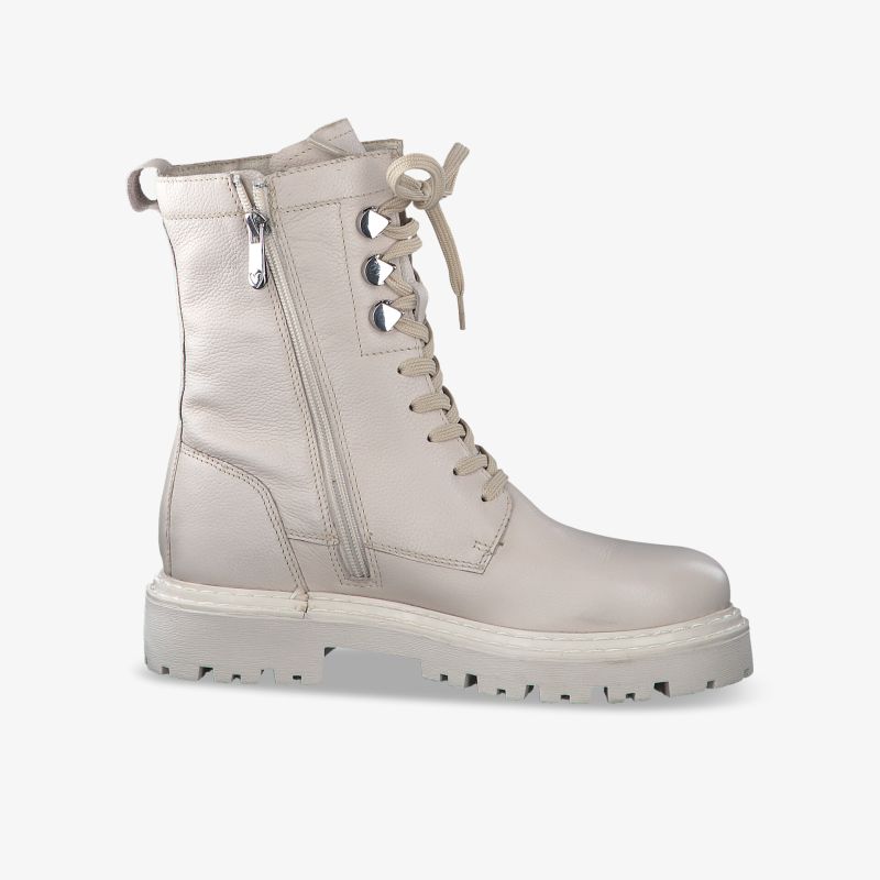 Stiefelette aus Leder mit Reißverschluss und Schnürung. Hoher Tragekomfort und modisches Design.
