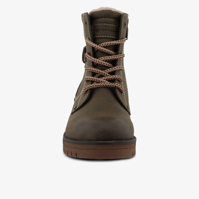 Robuster brauner Leder-Stiefel mit stabiler Schnürung und rutschfester Sohle für Outdoor-Einsatz