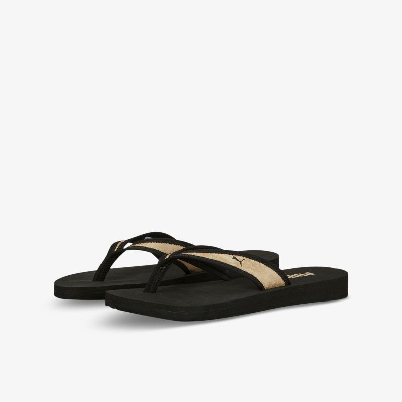 Bequeme und stilvolle Flip-Flops in Schwarz und Beige, ideal für Alltag und Freizeit. Leicht und rutschfest.