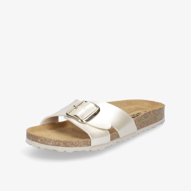 Elegante Sandale mit Schnalle, geformtes Fußbett, ideal für Komfort und Stil.