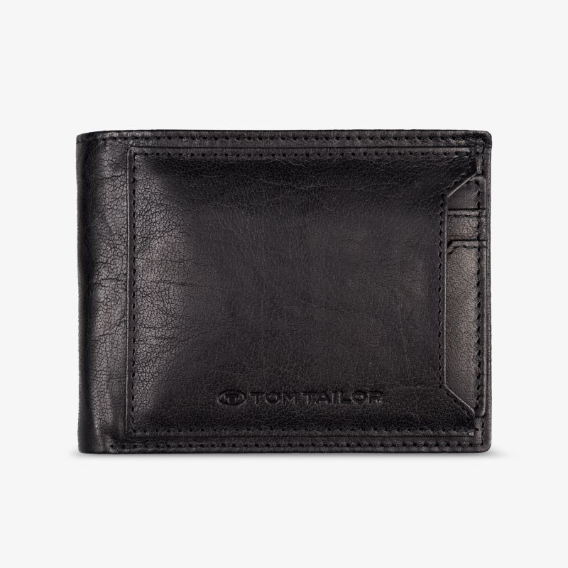 Klassische schwarze Leder-Geldbörse mit elegantem Design, kompaktem Format und langlebiger Qualität.