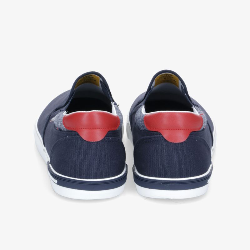 Trendige Sneaker in Blau mit auffälligen roten Details und bequemer Passform für den Alltag.