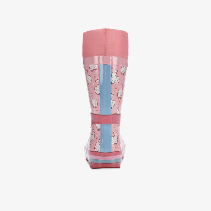 Hochwertiger rosa Gummistiefel mit lustigem Cartoon-Muster, ideal für Regentage und Komfort