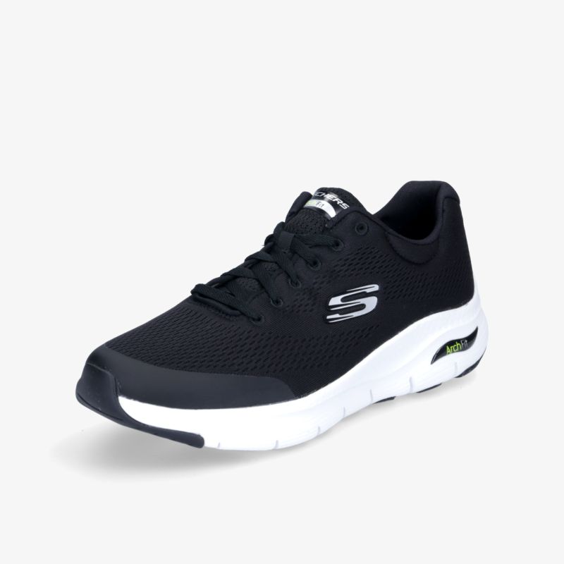 Moderner schwarzer Sneaker mit weißer Sohle und atmungsaktivem Mesh für optimalen Komfort und Stil.