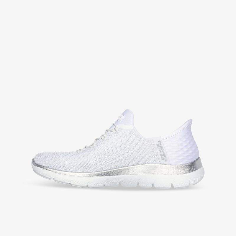 Moderner weißer Sneaker mit flexibler Sohle und atmungsaktivem Material, leichte und komfortable Passform