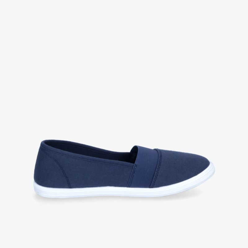 Blauer Canvas-Sneaker mit weißer Sohle für bequemen Alltag. Leicht und praktisch für lässigen Stil.