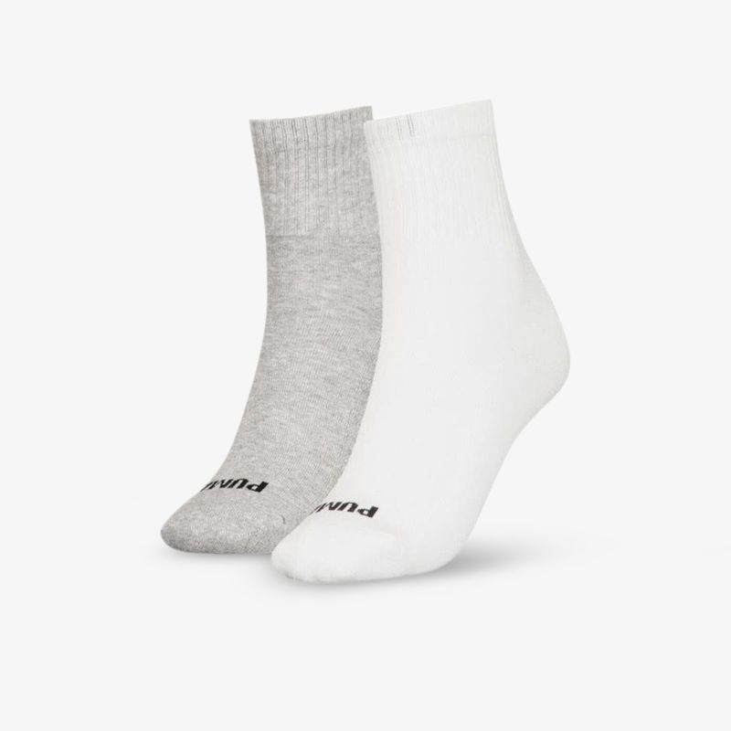 Ein Paar bequemer Socken in Grau und Weiß, weich, elastisch und atmungsaktiv für den täglichen Gebrauch