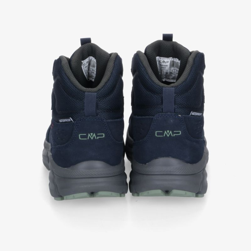 Rückansicht robuster Outdoor Wanderschuhe mit gepolstertem Schaft und rutschfester Sohle