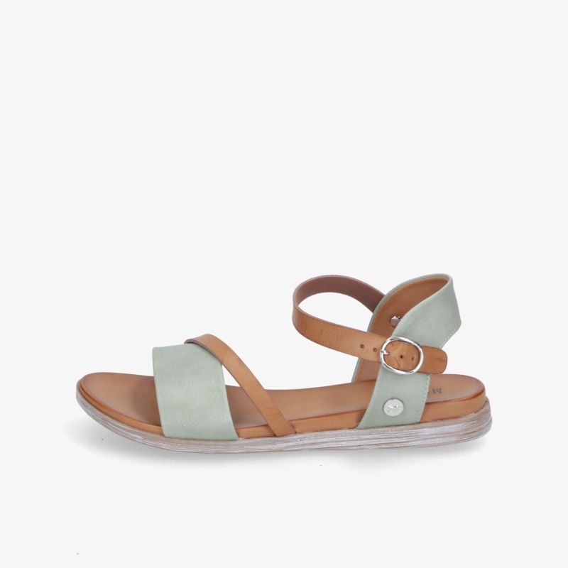 Stylische und bequeme Sandale in Hellgrün mit verstellbarem Riemen und transparenter Sohle