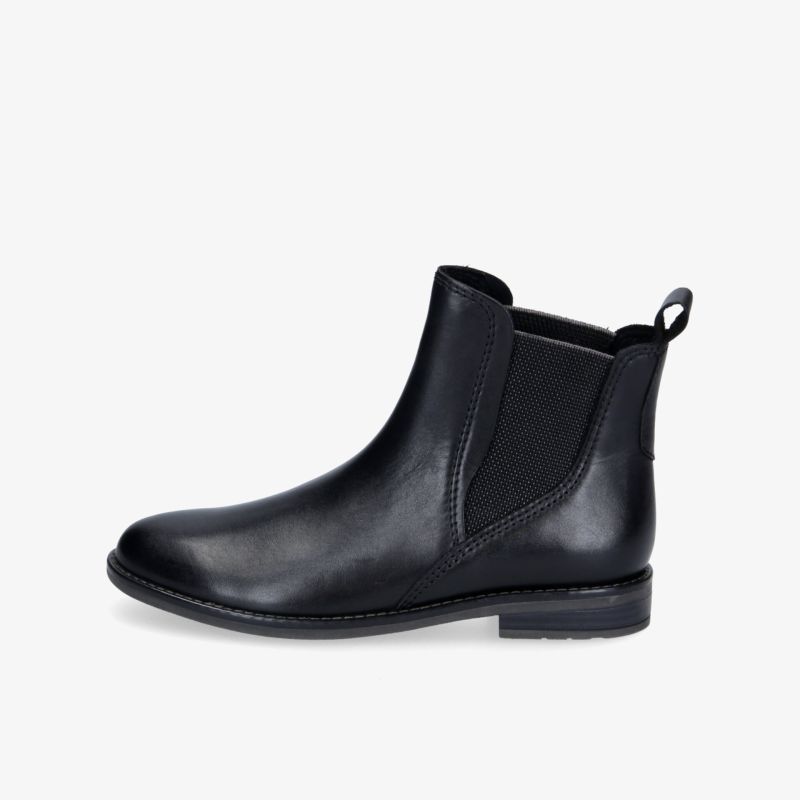 Elegante schwarze Stiefelette mit seitlichem Reißverschluss und bequemer Passform für vielseitige Outfits.
