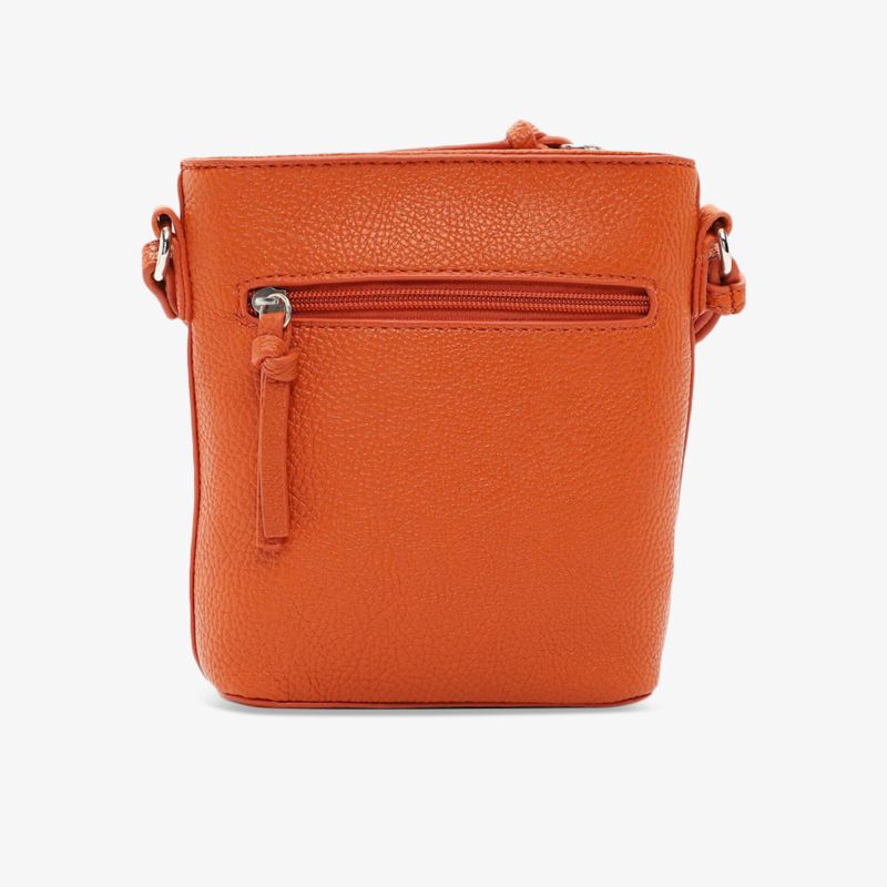 Kleine orange Umhängetasche mit Reißverschlussfach und feiner Struktur praktisch und modisch gestaltet