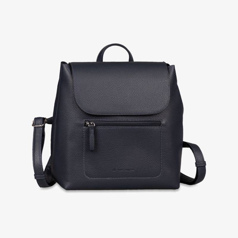 Eleganter schwarzer Rucksack mit Frontreißverschluss und praktischem Design für den Alltag