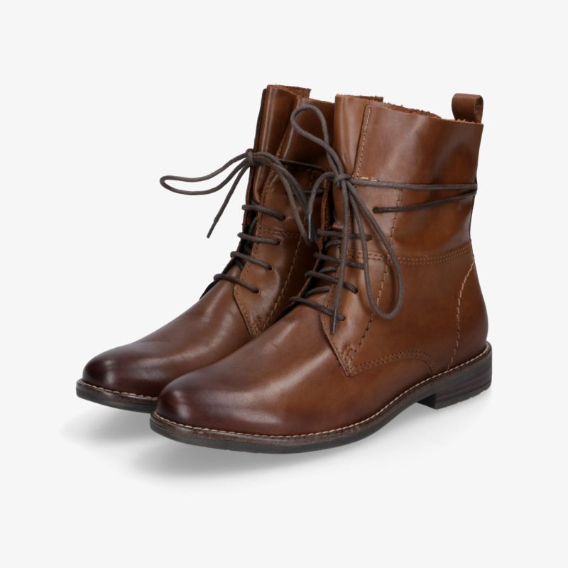 Robuste braune Lederstiefel mit Schnürung, komfortabel und modisch für vielseitigen Einsatz
