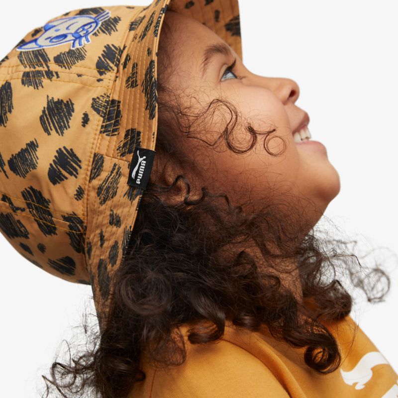 Bunter Bucket Hat mit Leopardenmuster, perfekt für stilvolle Outfits und angenehmen Tragekomfort.