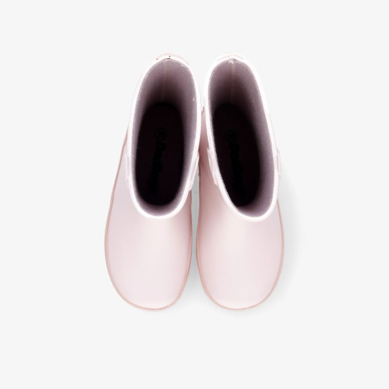 Stylische pinke Regenstiefel mit komfortablem Design, ideal für nasses Wetter.