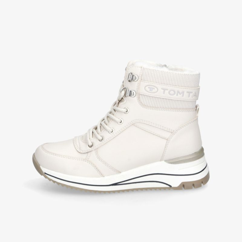 Weißer, knöchelhoher Sneaker mit bequemer Passform und rutschfester Sohle, sportlich und modern gestaltet